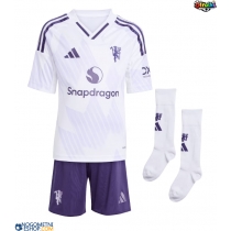 Otroški Nogometni dresi Manchester United Matthijs de Ligt #4 Gostujoči 2025-26 Kratek Rokav (+ Kratke hlače)